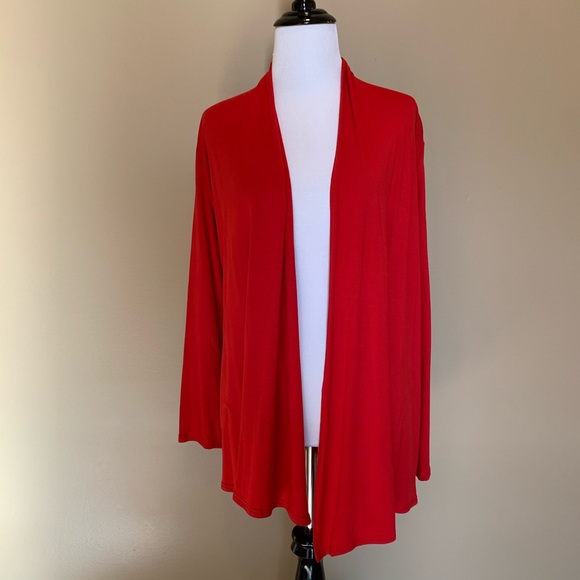 Bright red long sleeve Christmas cardigan - Picture 1 of 7